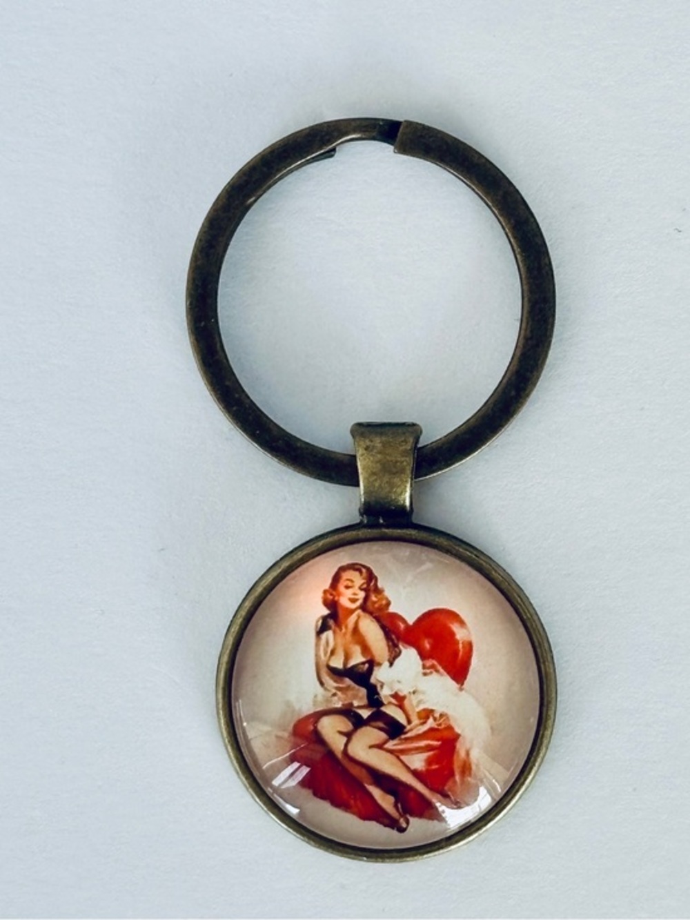 Vintage Pin-Up Girl Keychain, NWT